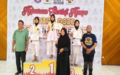 Siswi MIN 1 Bolsel Raih Medali Emas dan Perak pada Kejuaraan Shorinji Kempo Samurai Open III Se-Sulawesi
